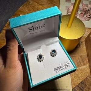 Sapphire & Diamond Swarovski Earrings